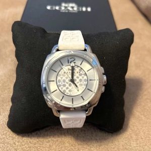 COACH authentic mini boyfriend watch in white